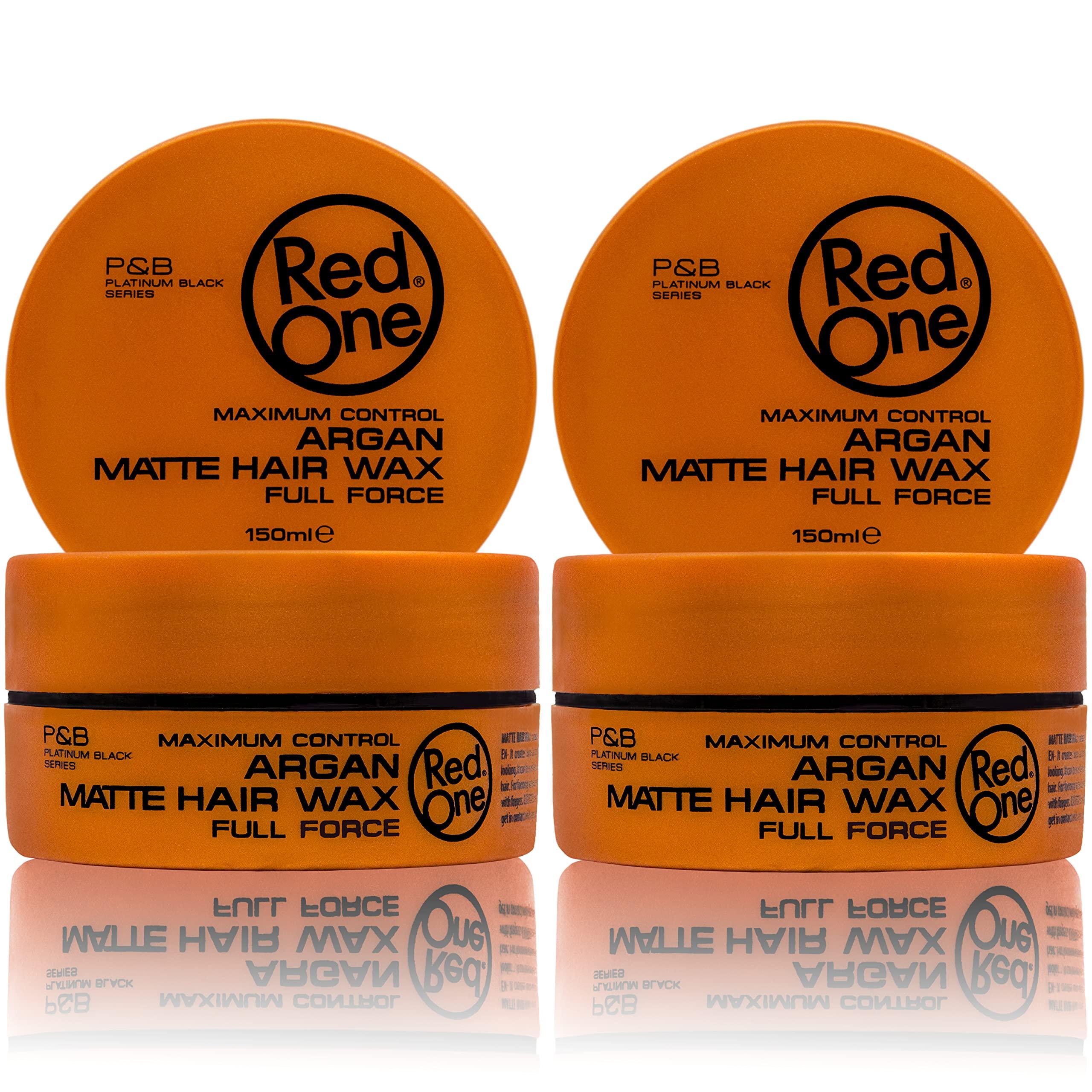Red One Full Strength Hair Styling Wax enriched with Argan Oil Matt 150 ml Set of 2. Matt 150 ml (Pack of 2)